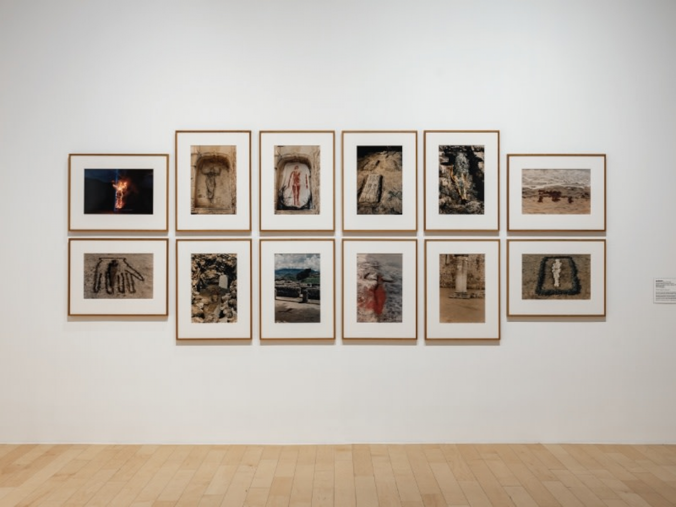 Installation view: Ana Mendieta in 'Unsettled | Art on the New Frontier', Palm Springs Art Museum, Nevada. Image courtesy Palm Springs Museum of Art.